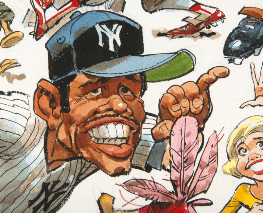 New York Yankees Baseball Illustration by Jack Davis - Artvee