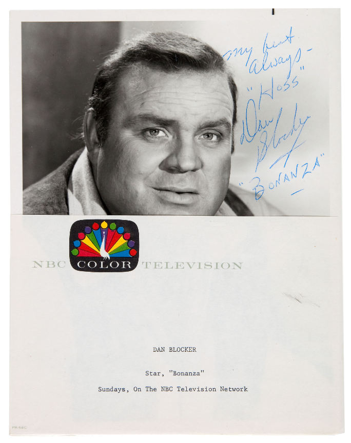 Hake's - BONANZA'S HOSS DAN BLOCKER SIGNED PHOTO.