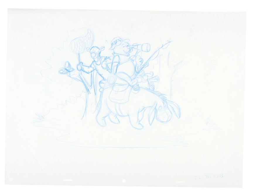 Hake's - WINNIE THE POOH CHARACTERS DISNEY ORIGINAL CONCEPT ART ON 15 ...