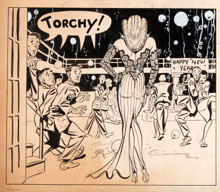 Hakes Bill Ward “torchy” Wwii Daily Comic Strip Original Art 