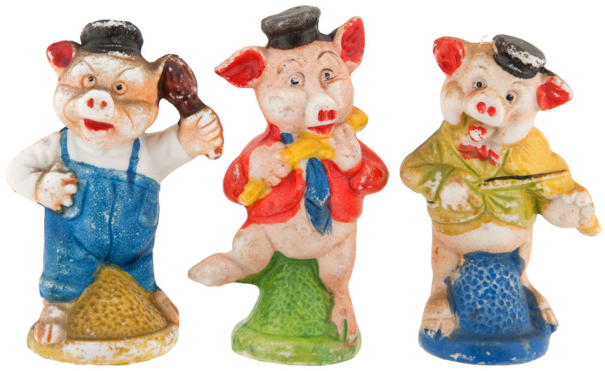 Hake's - THREE LITTLE PIGS FIGURINE SETS (THREE).