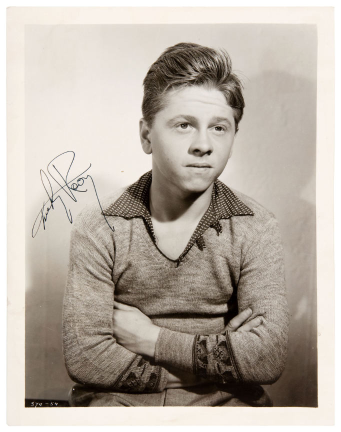 Hake's - MICKEY ROONEY VINTAGE SIGNED PUBLICITY STILL.