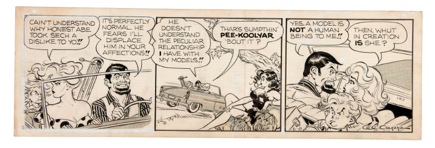 Hakes “lil Abner” 1964 Daily Comic Strip Original Art With Moonbeam