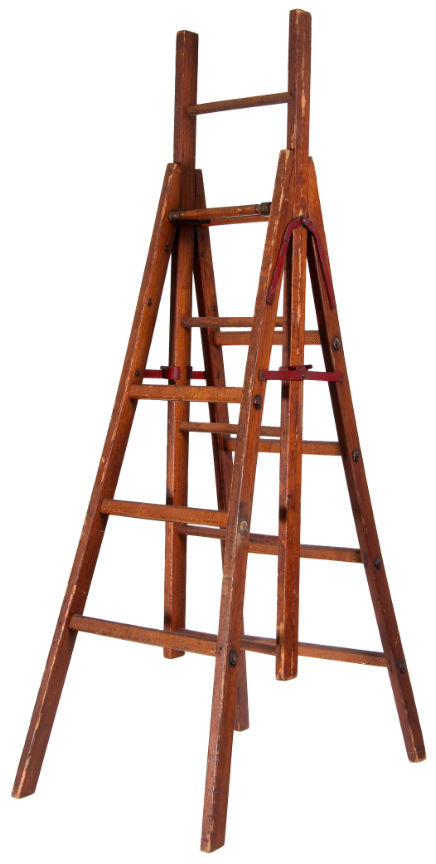 Hake's - SALESMAN’S SAMPLE WOODEN EXPANDABLE LADDER.