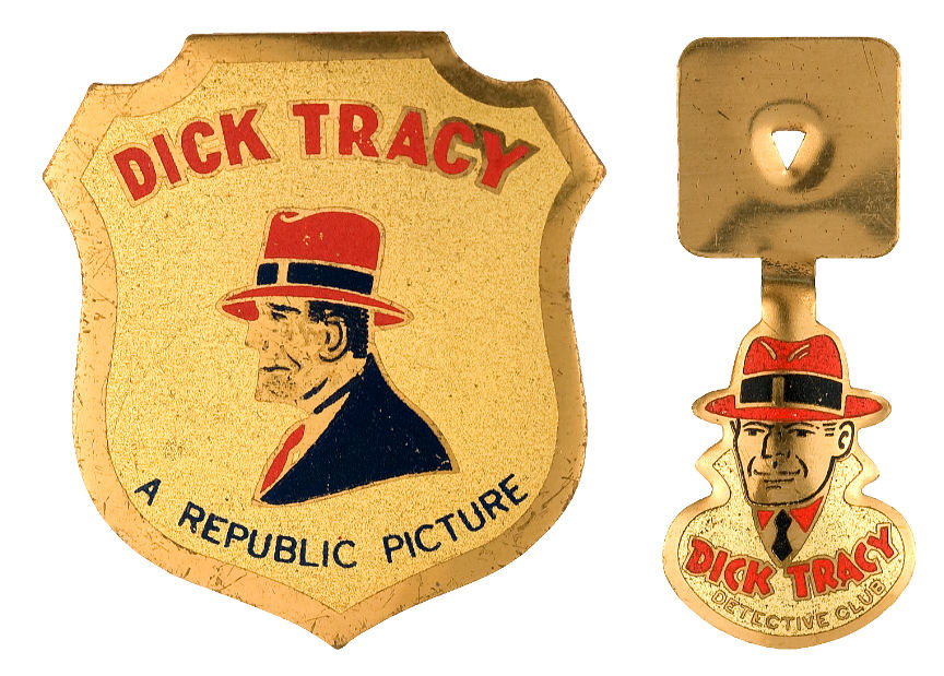 Hake S Dick Tracy First Movie Serial Premium Badge Plus Club Tab