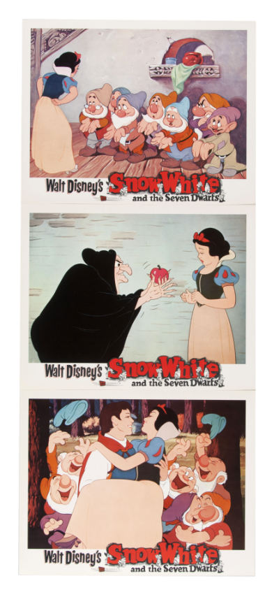Hakes Snow White And The Seven Dwarfs 1958 Re Release Lobby Card Set With Envelope 