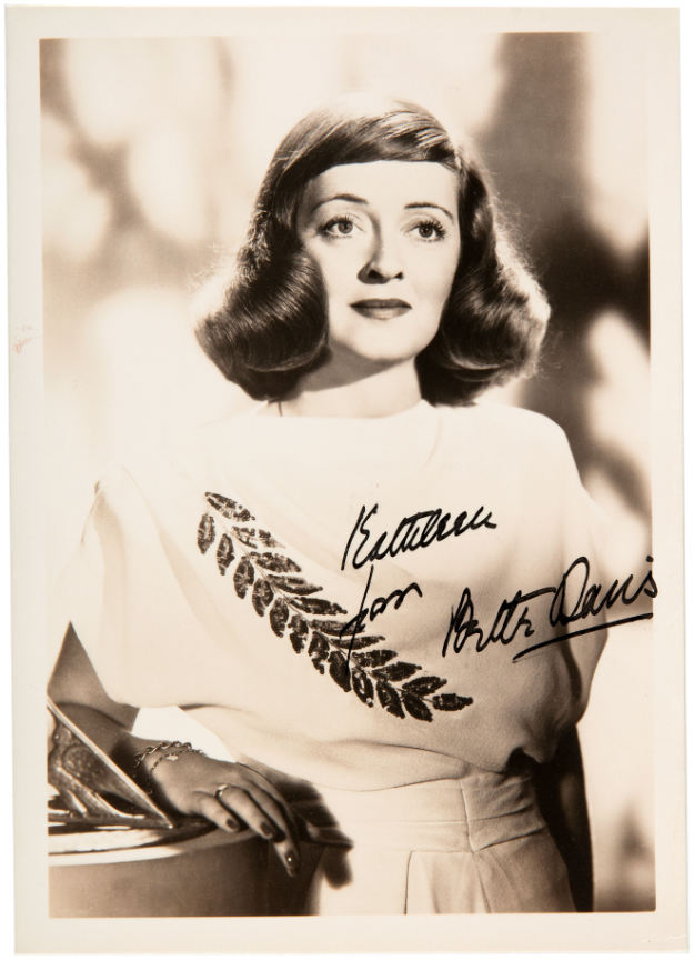 Hake's - BETTE DAVIS SIGNED PHOTO.