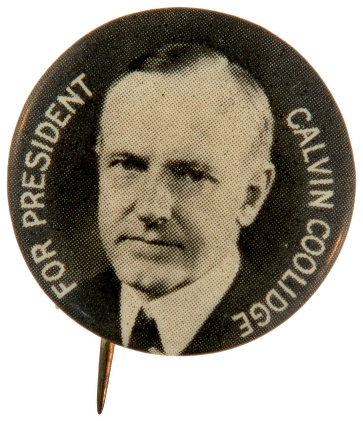 Hake's - “for President Calvin Coolidge” Classic 1924 Portrait Button.