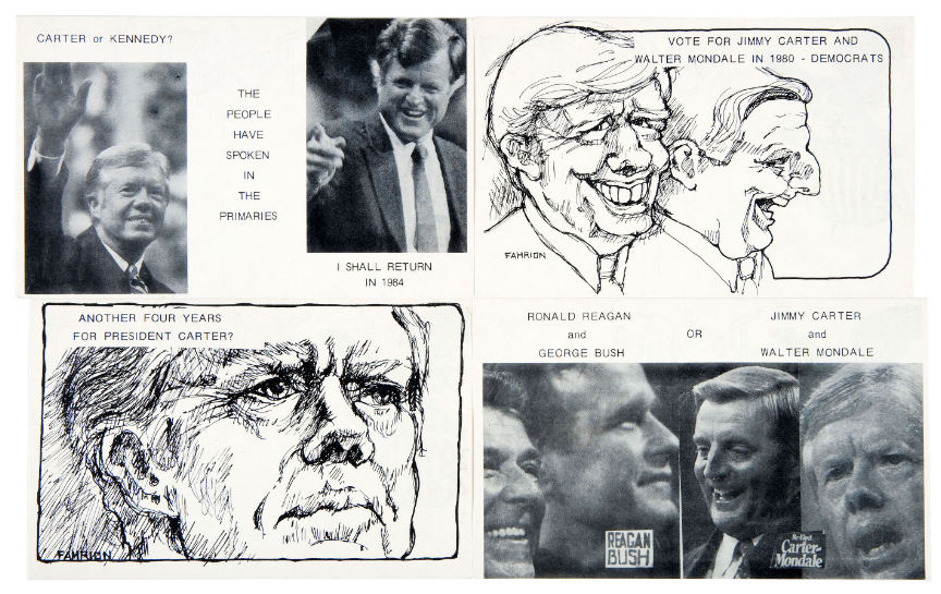 Hake's - POSTCARD LOT OF 33 FROM 1940 ANTI-FDR THROUGH 1980 REAGAN/CARTER.