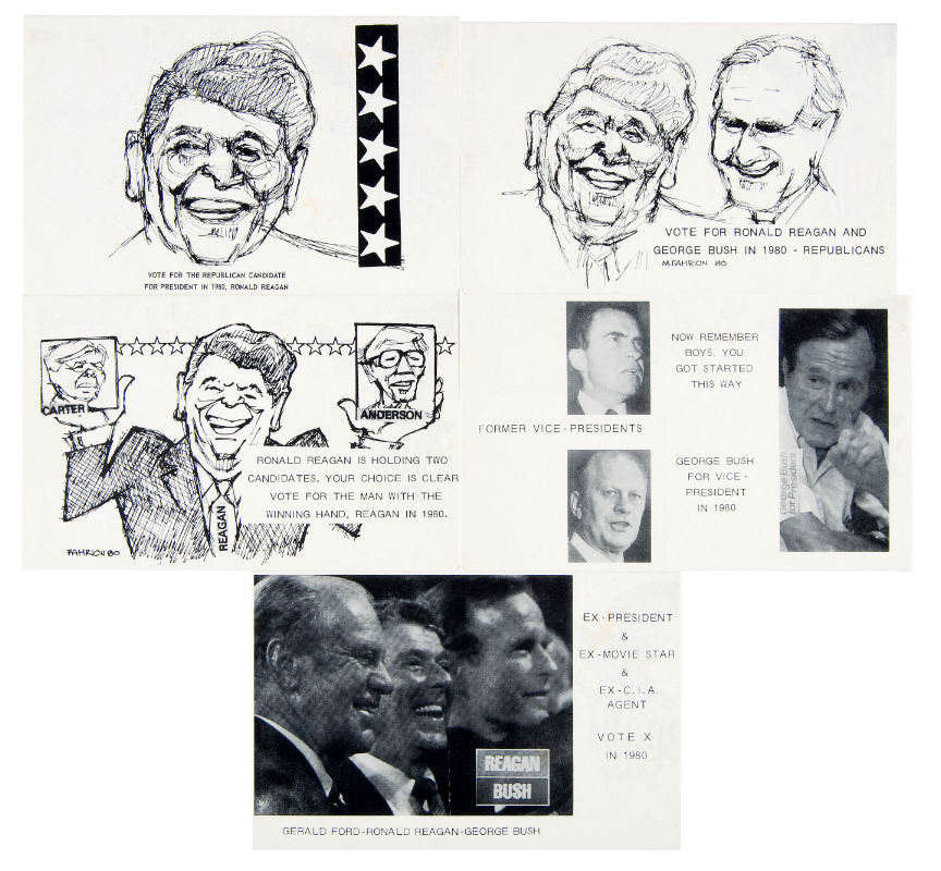 Hake's - POSTCARD LOT OF 33 FROM 1940 ANTI-FDR THROUGH 1980 REAGAN/CARTER.