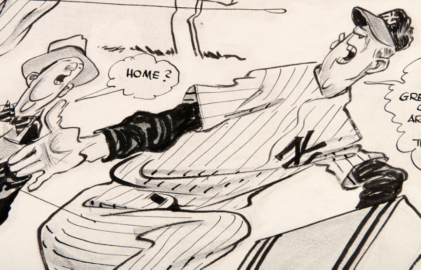 Willard Mullin Original Cover Artwork for 1954 Brooklyn Dodgers
