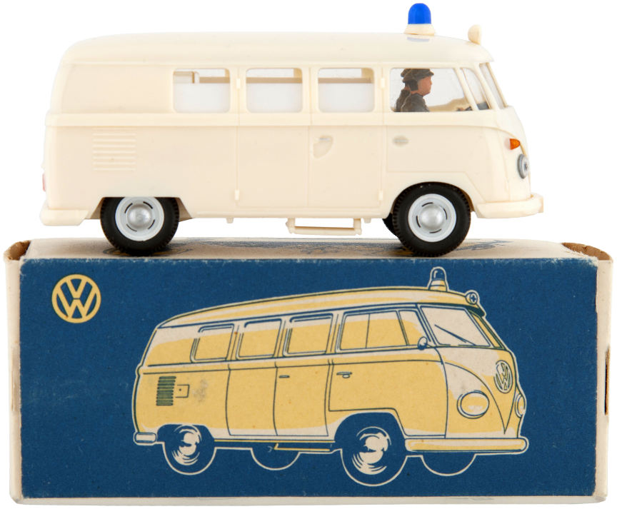 Hake's - VOLKSWAGEN AMBULANCE & COCA-COLA BOXED TOY PAIR.