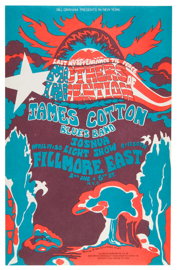 Hake's - BILL GRAHAM FILLMORE EAST CONCERT POSTER FEATURING MOTHERS OF ...