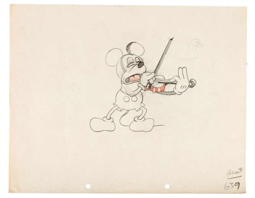 Hake's - MICKEY MOUSE FIDDLING AROUND/JUST MICKEY PRODUCTION DRAWING LOT.