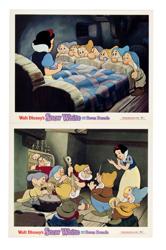 Hakes Snow White And The Seven Dwarfs Lobby Card Sets With Original Envelopes 