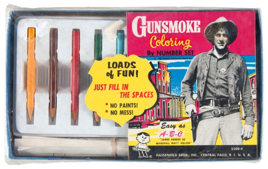 Hake's "GUNSMOKE COLORING BY NUMBER SET."