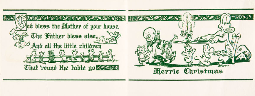 Hake's - POGO CREATOR WALT KELLY 1961 PERSONAL CHRISTMAS CARD.