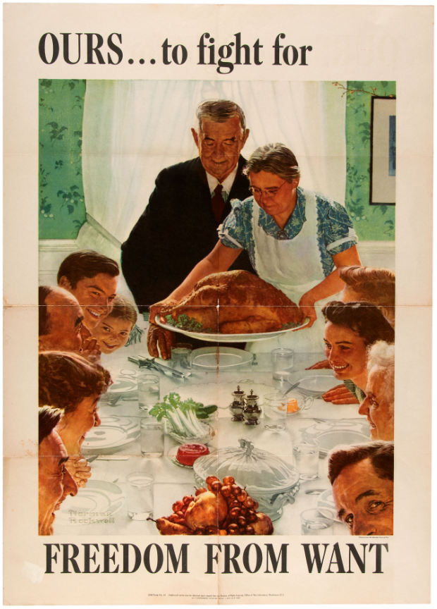 Hake's - WWII NORMAN ROCKWELL FOUR FREEDOMS POSTER SET.