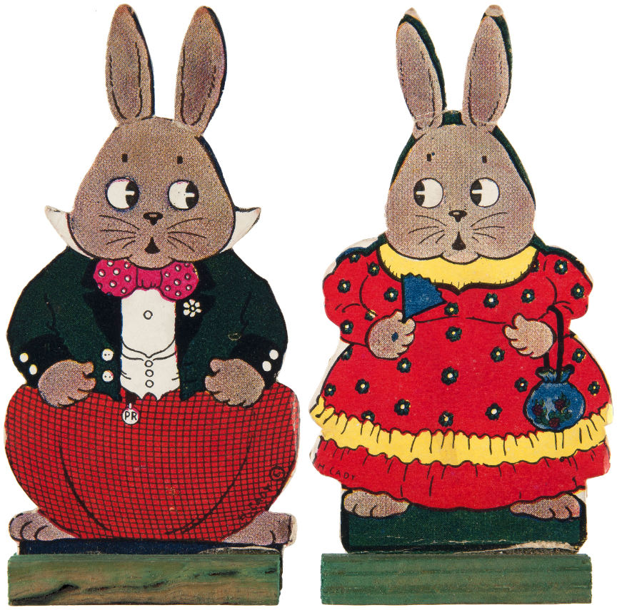 Last One!!! Rare Thornton Burgess Mr & Mrs PETER RABBIT 1974 Printed Plush Doll Cut Sew Stuff Feed Sack Sandwich MA New online Old Stock! Free Ship