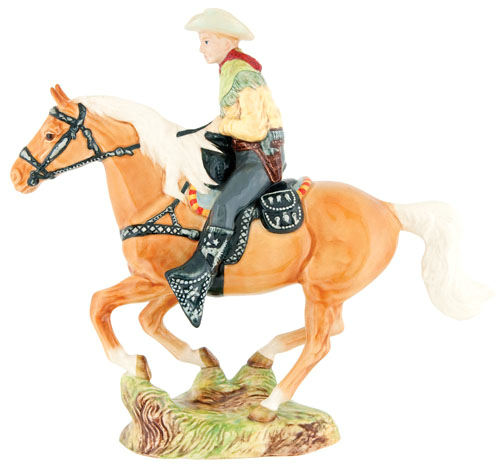 Hake's - ROY ROGERS ON TRIGGER RARE CERAMIC FIGURINE BY BESWICK OF ENGLAND.