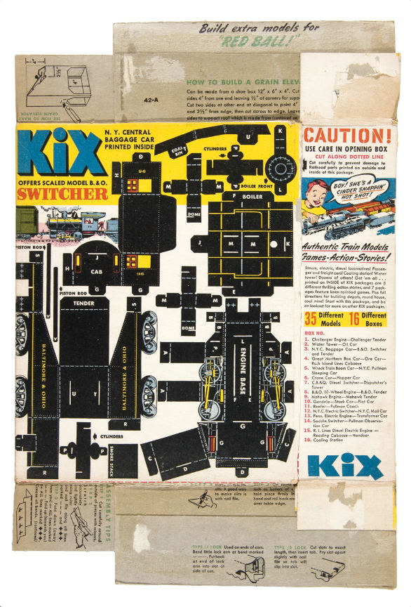 Hake's - “KIX RAILROAD MODELS” CEREAL BOX CUT-OUTS COMPLETE SET.