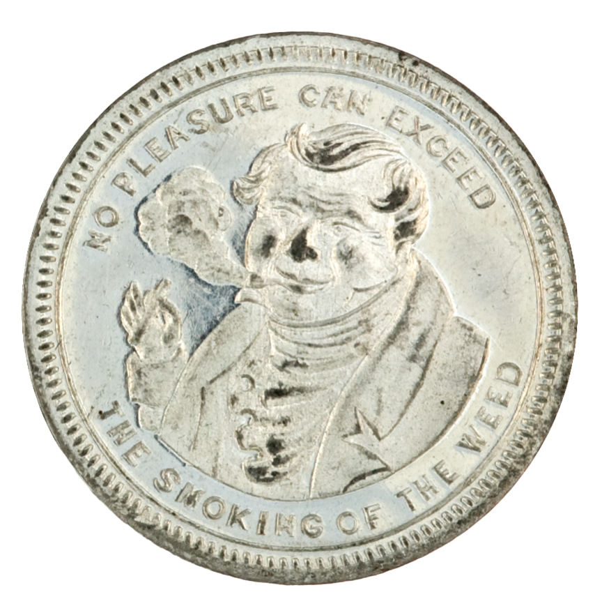 Hake's - FAMOUS SMOKING THEME TOKEN FROM 1860 BY LEVICK.