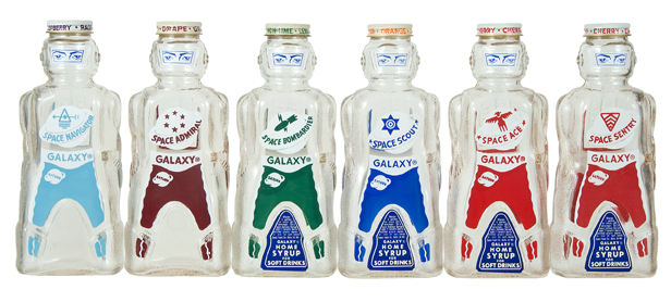 Vintage Galaxy Spacemen syrup bottle popular