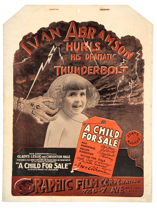 Hake's - “A CHILD FOR SALE” ORIGINAL 1920 SILENT MOVIE RELEASE