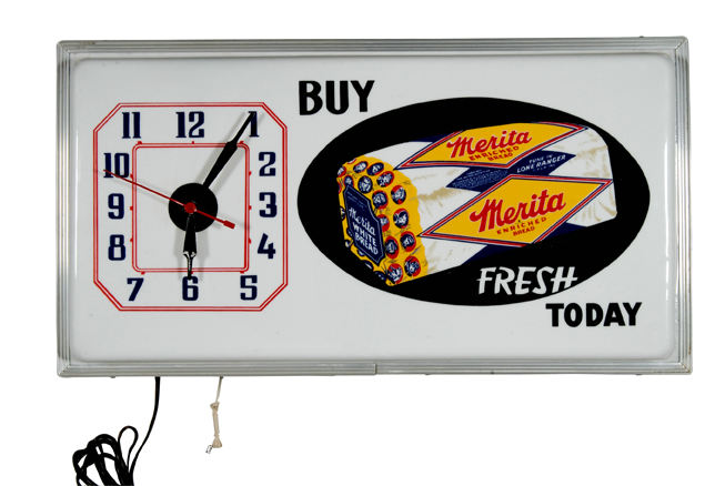 Hake's - LONE RANGER/MERITA BREAD STORE DISPLAY CLOCK.