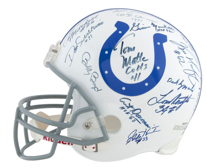 RAYMOND BERRY BALTIMORE COLTS SIGNED AUTOGRAPHED MINI HELMET COA