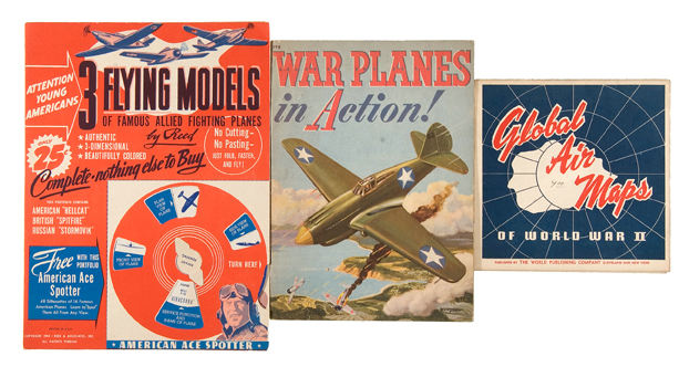 Hakes Wwii Global Air Maps Three Flying Models Warplanes In Action