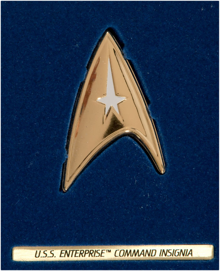 Star Trek Insignia, Sterling Silver 925 and 14K Gold Plated Star Trek  Starfleet Command Division Badge / Pendant. 