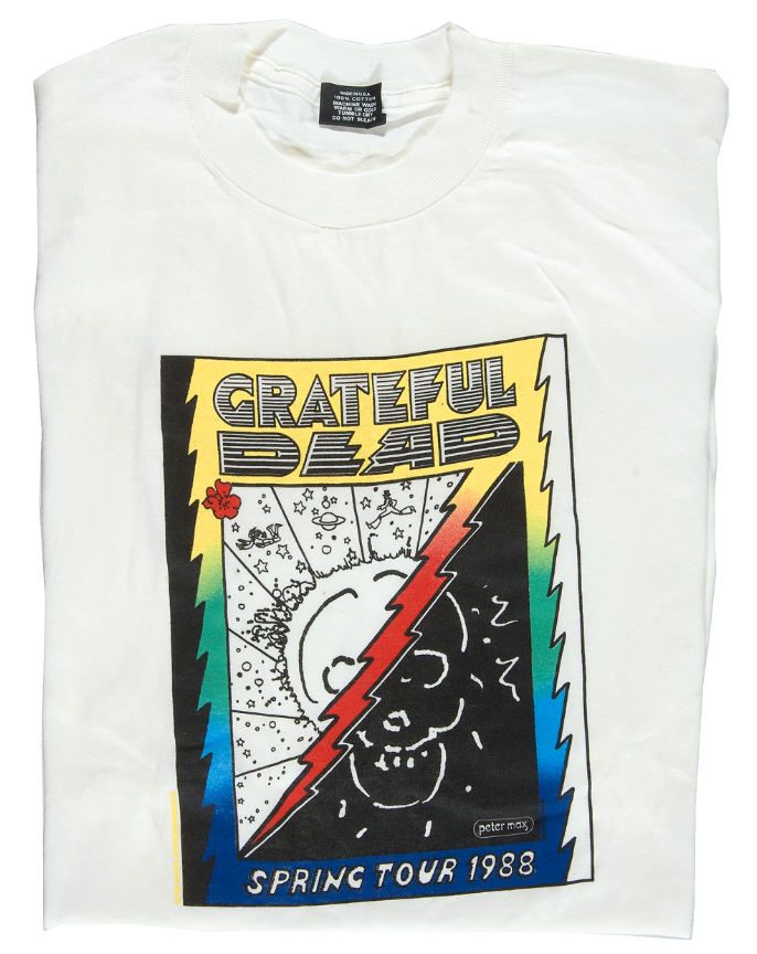 Hake's - PETER MAX “GRATEFUL DEAD SPRING TOUR 1988" UNWORN T-SHIRT PAIR.