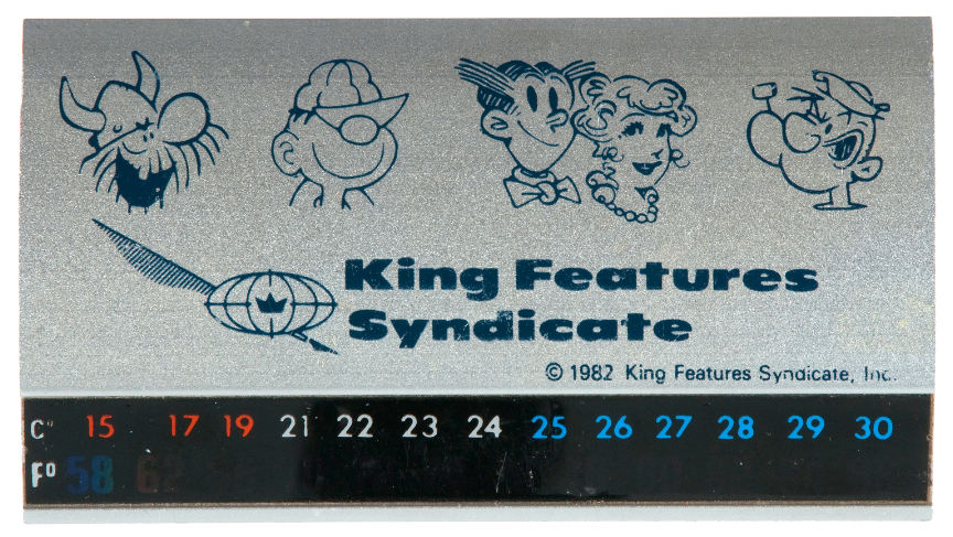 Hake's - "KING FEATURES SYNDICATE" PROMO PAPERWEIGHT/THERMOMETER W/POPEYE