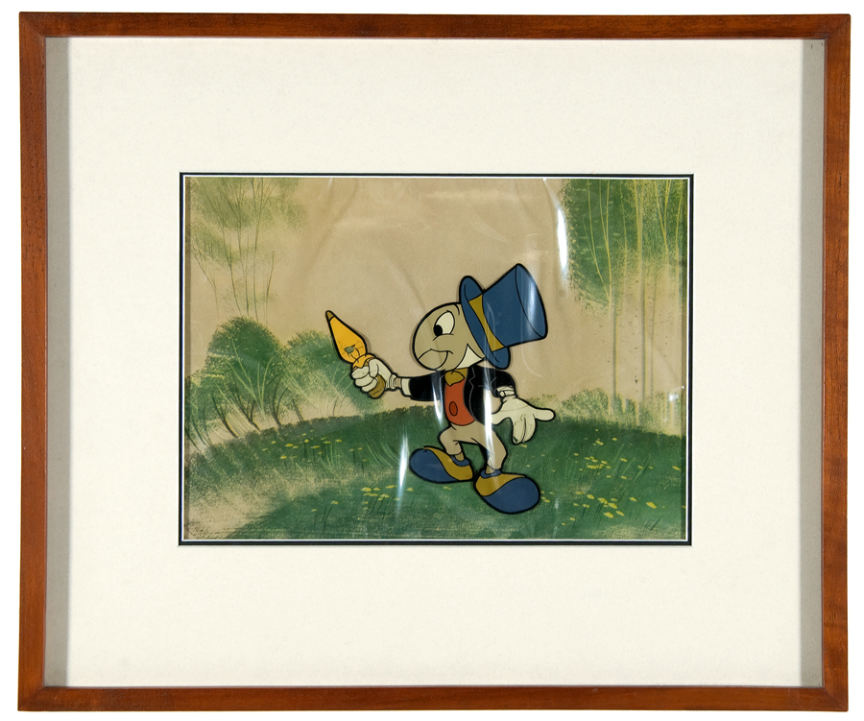 Hake's - JIMINY CRICKET CEL SOLD AT THE ART CORNER, DISNEYLAND.