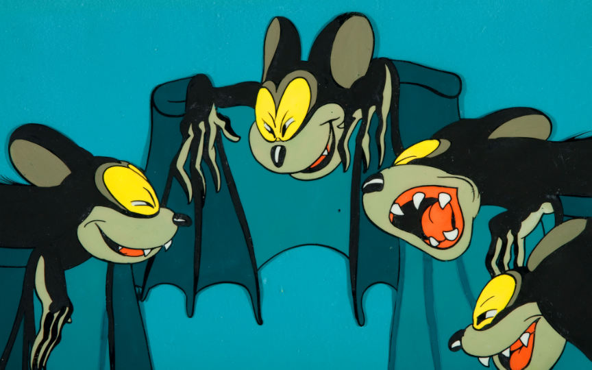 Hake's THE FLYING MOUSE FOUR BATS ANIMATION CEL AND BONUS.