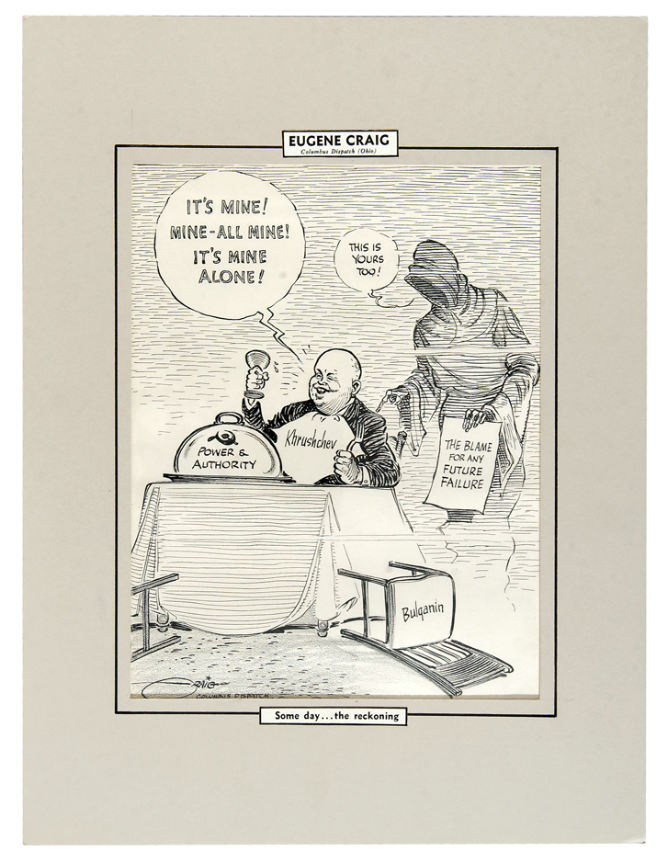 Hake's - KHRUSCHEV POLITICAL CARTOON ORIGINAL ART TRIO.