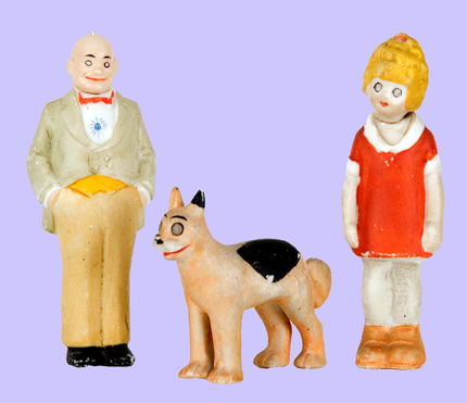 Little Orphan Annie, Sandy, deals and Daddy Warbucks bisque set doll Made in Japan